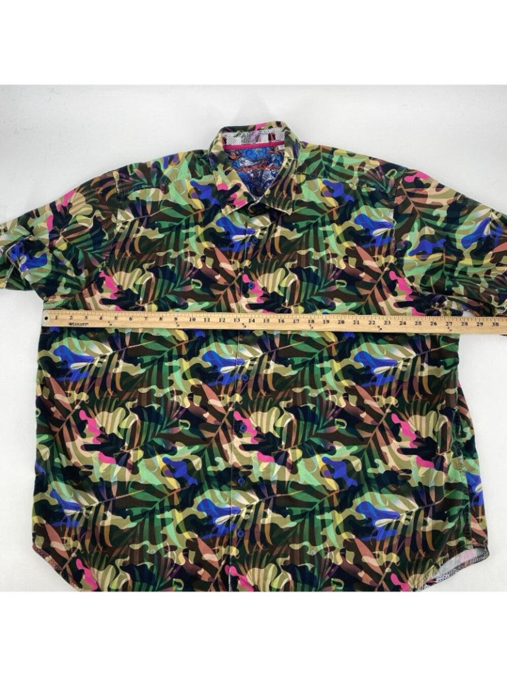 Robert Graham Size 2XL Classic Fit Floral SS Shirt Tropical Mixed Media - Picture 3 of 13